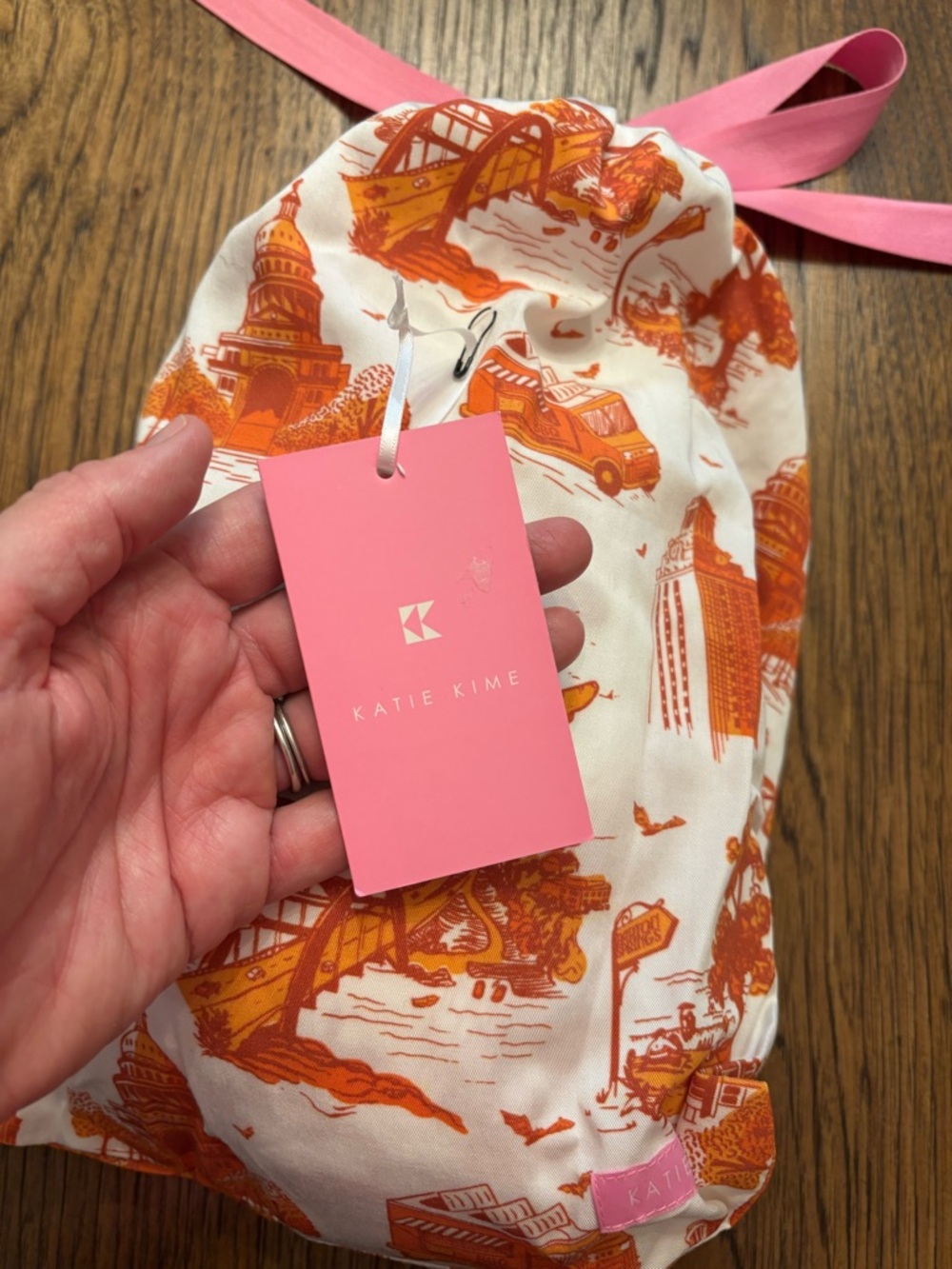 Katie Kime Austin Toile Robe NWT Cotton Modal Belted Lounge Robe Orange UT - Picture 14 of 15
